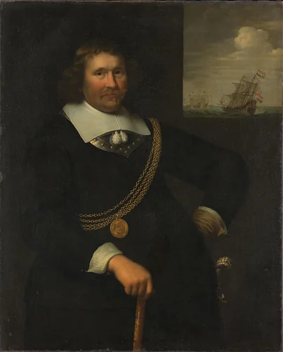 Portrait of Jan Cornelisz Meppel, Lieutenant-Admiral of Holland and West-Friesland by Jan Albertsz. Rotius, painting, 1661