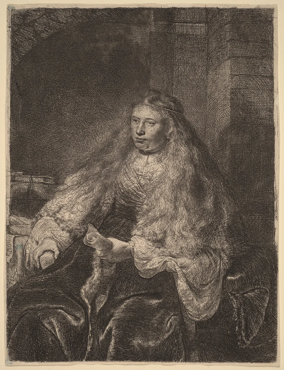 The Great Jewish Bride by Rembrandt van Rijn, print, 1635