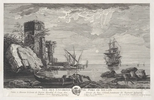 View of the Surroundings of the Port of Toulon by Joseph Vernet, print, 1745-1805