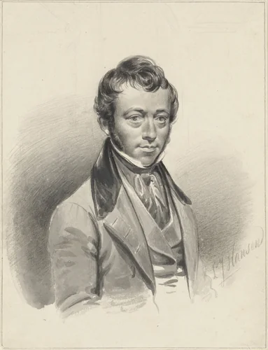 Zelfportret van Lambertus Johannes Hansen by Lambertus Johannes Hansen, drawing, 1840