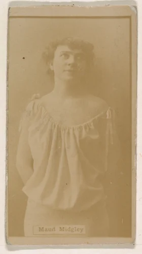 Maud Midgley, from the Actresses series (N245) issued by Kinney Brothers to promote Sweet Caporal Cigarettes by Kinney Brothers Tobacco Company, photograph, 1890
