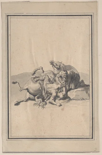 Vignette, from "The Battle of Milvian" by Bernard Picart, drawing, 1700-1733