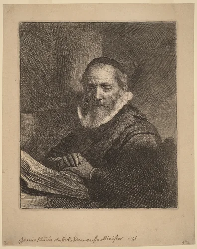 Jan Cornelisz. Sylvius by Rembrandt van Rijn, print, 1633