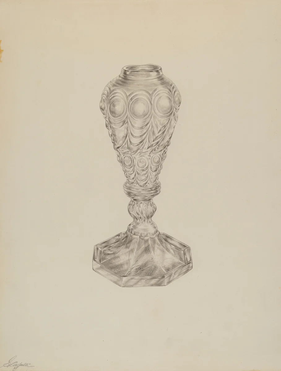 Lamp by Giacinto Capelli, index of american design, 1938