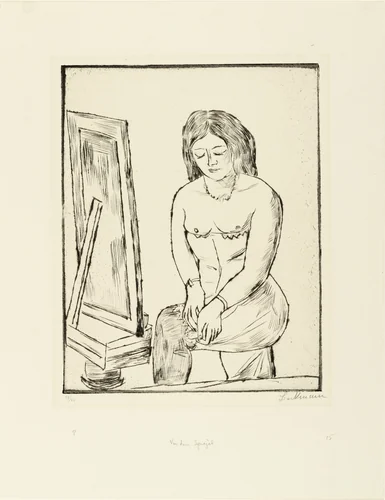 Toilette (Before the Mirror) (Toilette [Vor dem Spiegel]) by Max Beckmann, print, 1923