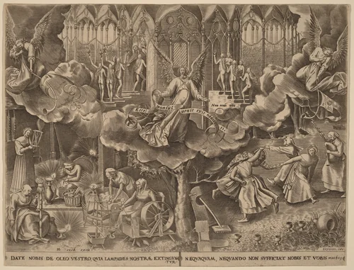 The Parable of the Wise and Foolish Virgins by Philip Galle, print, 1537-1612