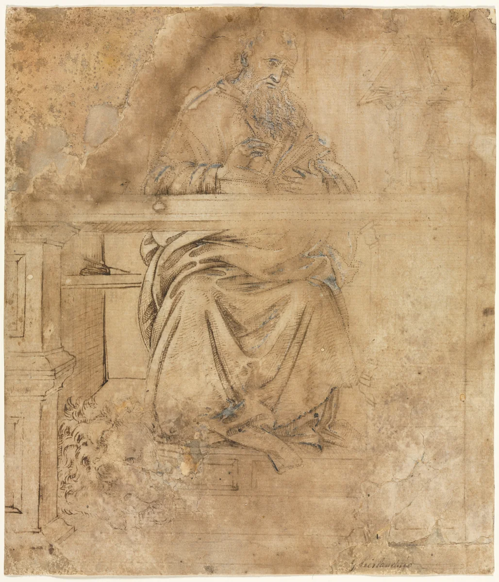 St. Jerome in His Study by Filippino Lippi, drawing, 1485-1495