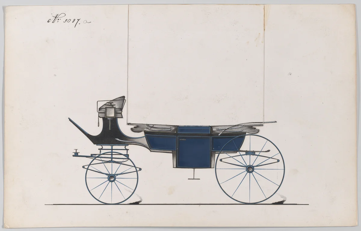 Design for Landau, No. 3087a by Brewster & Co., drawing, 1875