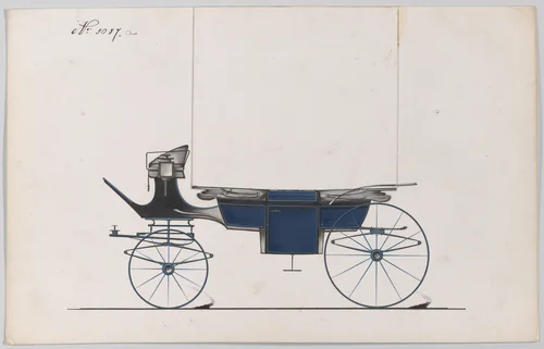 Design for Landau, No. 3087a by Brewster & Co., drawing, 1875