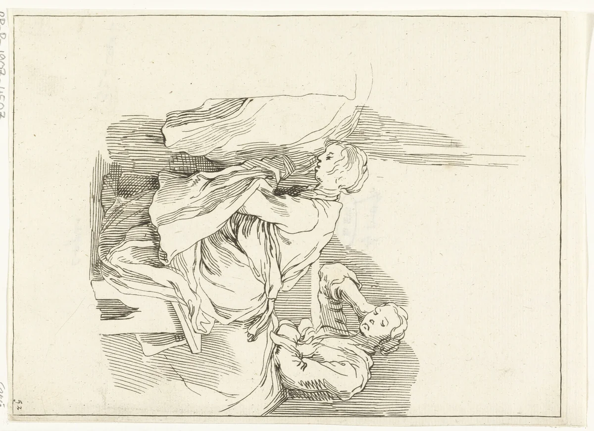 Twee vrouwen by anonymous, print, 1679-1750