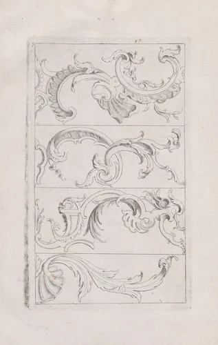 Plate 5, from "Livre Nouveau de Prinsipes D'Ornemens, tres facil. Pour apprendre a Dessigner" by Nicolas Guérard, print, 1710-1720