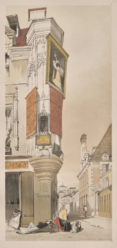 Picturesque Architecture in Paris, Ghent, Antwerp, Rouen: Vieille Rue du Temple, Paris by Thomas Shotter Boys, other, 1839