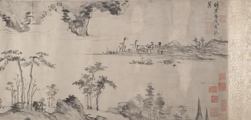 River Landscape by Xiang Yuanbian, painting, 1578