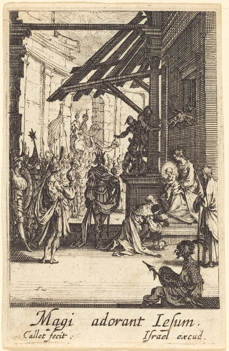 The Adoration of the Magi by Jacques Callot, print, 1628-1638