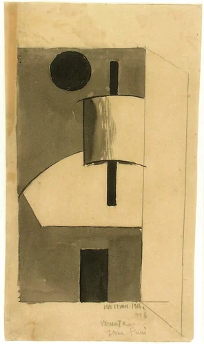 Study for Relief Sculpture by Jean Pougny, drawing, 1916