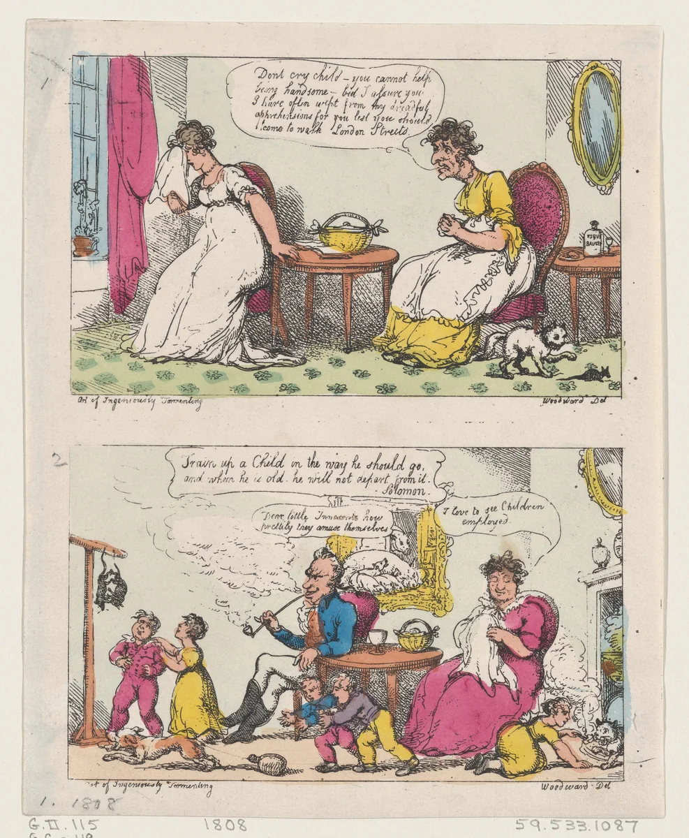 The Art of Ingeniously Tormenting by Thomas Rowlandson, print, 1808
