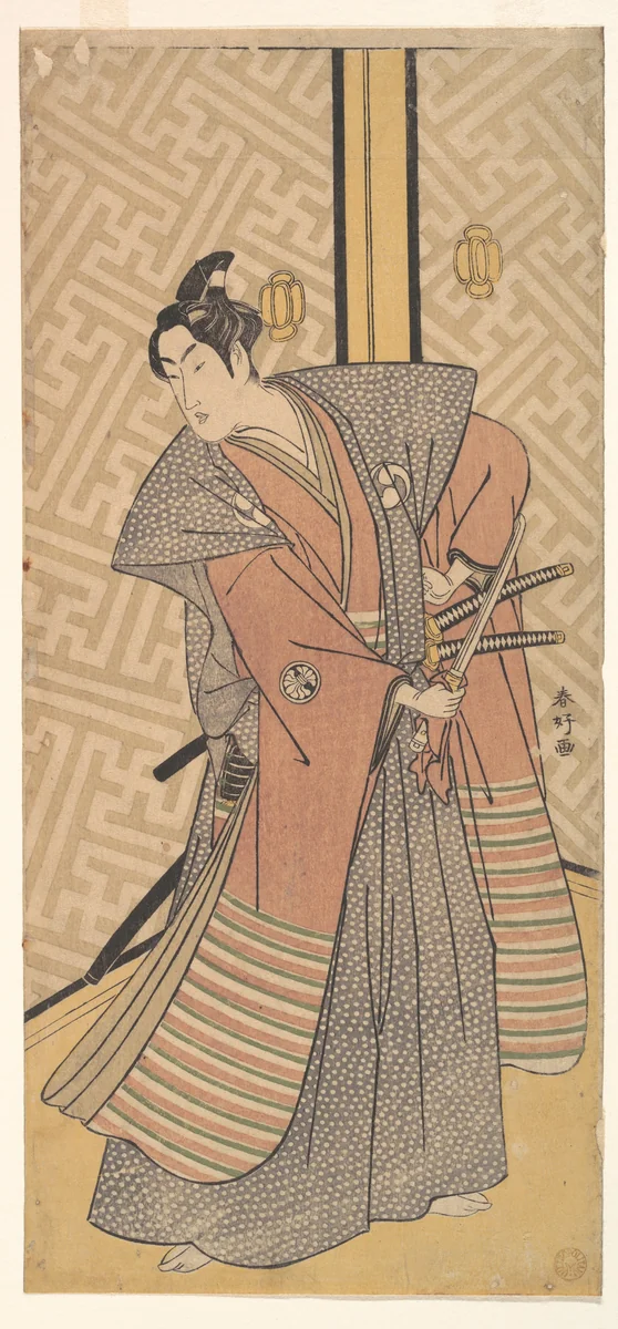 The Third Segawa Kikunojo in the Role of Oboshi Rikiya by Katsukawa Shunkō (勝川春好), print, 1787