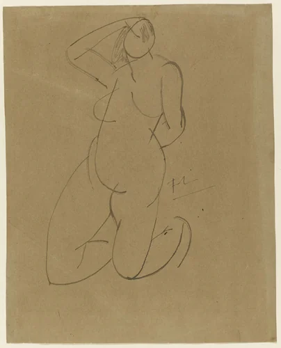 Kneeling Nude by Fernand Léger, drawing, 1907
