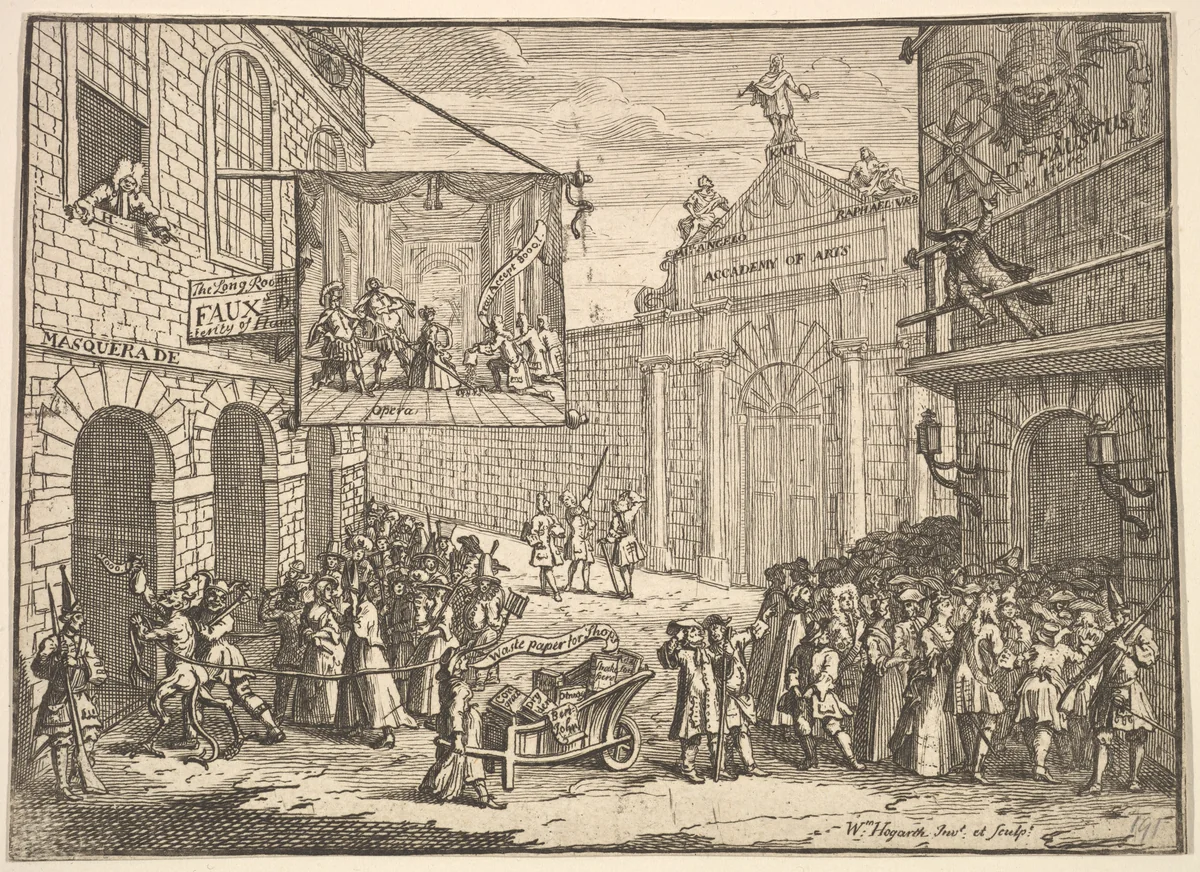 Masquerades and Operas by William Hogarth, print, 1724