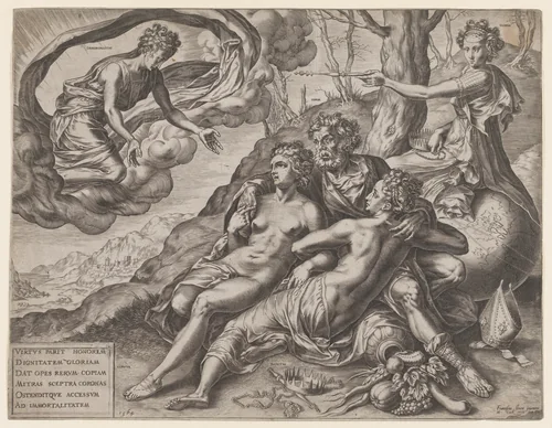 The Immortal Rewards of Virtue by Cornelis Cort, print, 1564