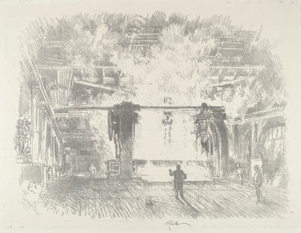Making Armour-Plate by Joseph Pennell, print, 1916