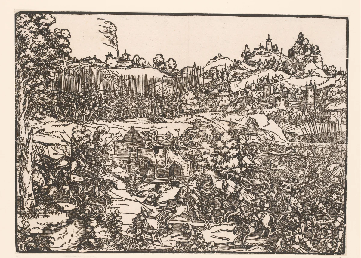 Veldslag met Turkse legers by anonymous, print, 1529-1535