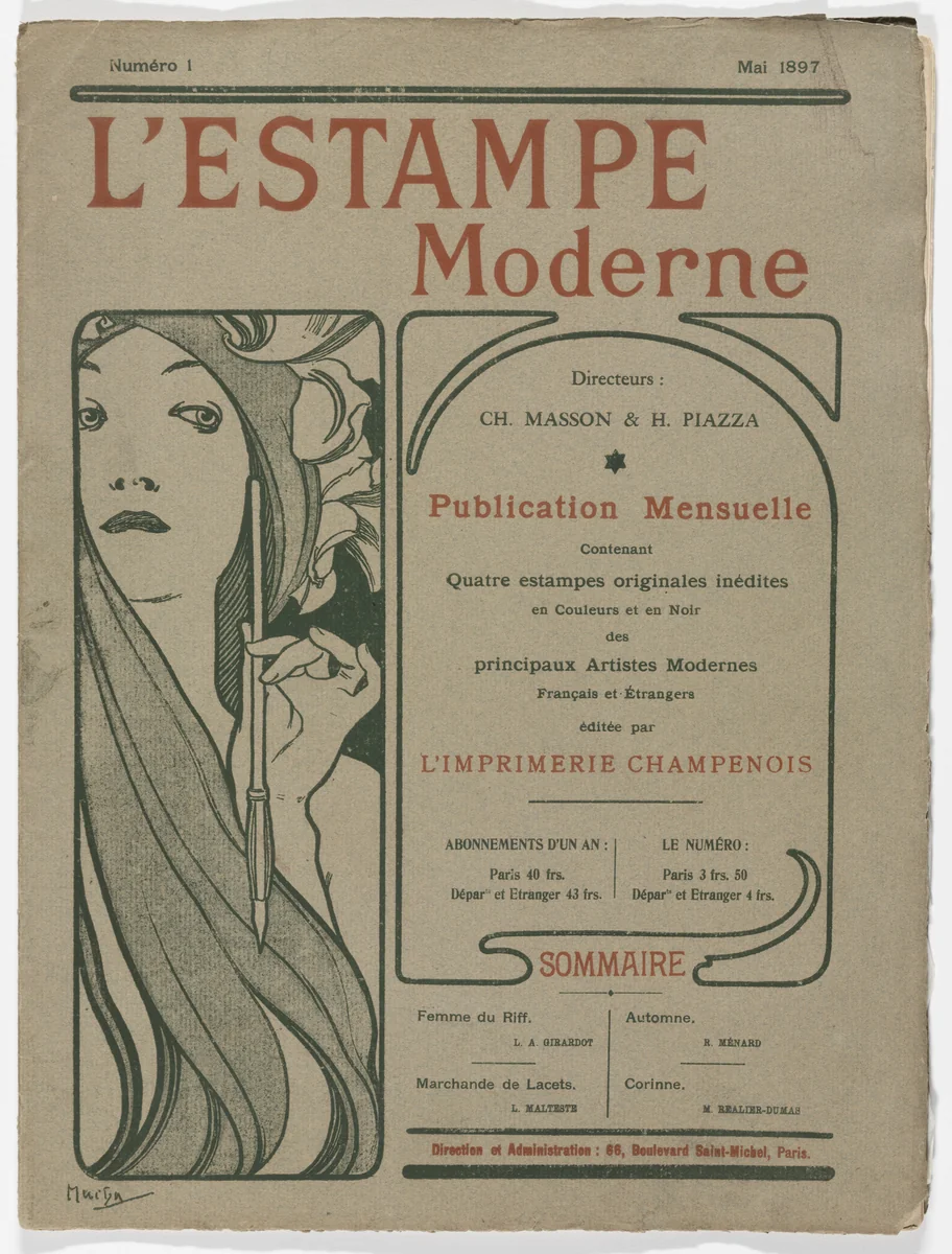 L'Estampe moderne, no. 1 by Maurice Réalier-Dumas, Émile-René Ménard, Louis Malteste, Louis-Auguste Girardot, Various Artists, print, 1897
