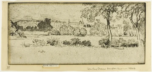 Hampton Court, the Long Palace by Joseph Pennell, print, 1906