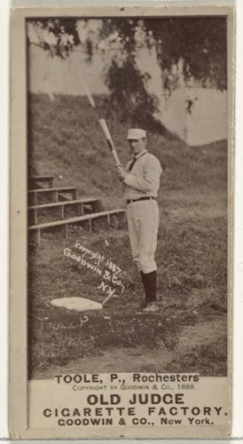 Stephen John "Steve" Toole, Pitcher, Rochester, from the Old Judge series (N172) for Old Judge Cigarettes by Goodwin & Company, photograph, 1887-1888