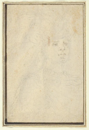 Head, from the Kinnaird Sketchbook by Stefano della Bella, drawing, 1610-1664
