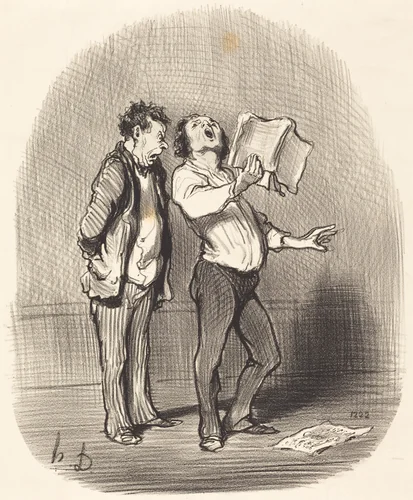 L'Inconvénient d'avoir un ami mélomane by Honoré Daumier, print, 1851