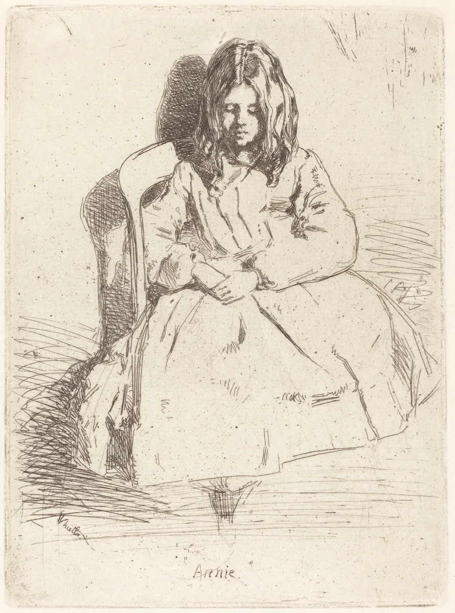 Annie Seated by James McNeill Whistler, print, 1858-1903