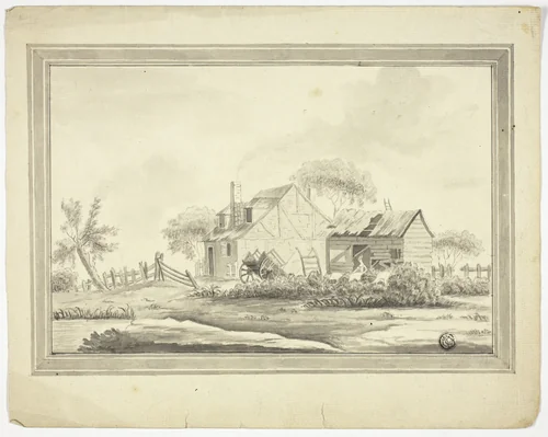 Farmhouse by Paul Sandby or Thomas Sandby, drawing, 1700-1799