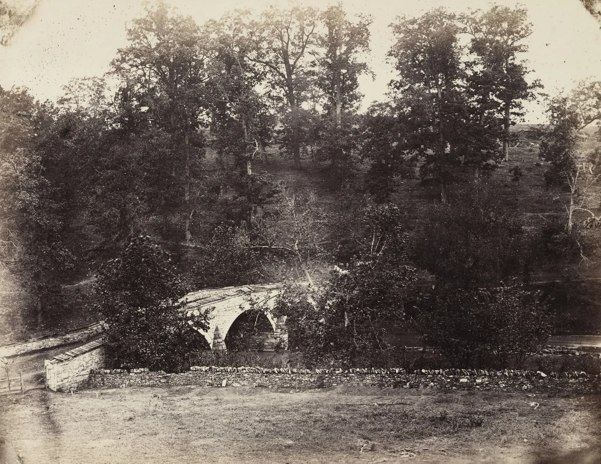Burnside Bridge, across Antietam Creek, Maryland by Alexander Gardner, photograph, 1862