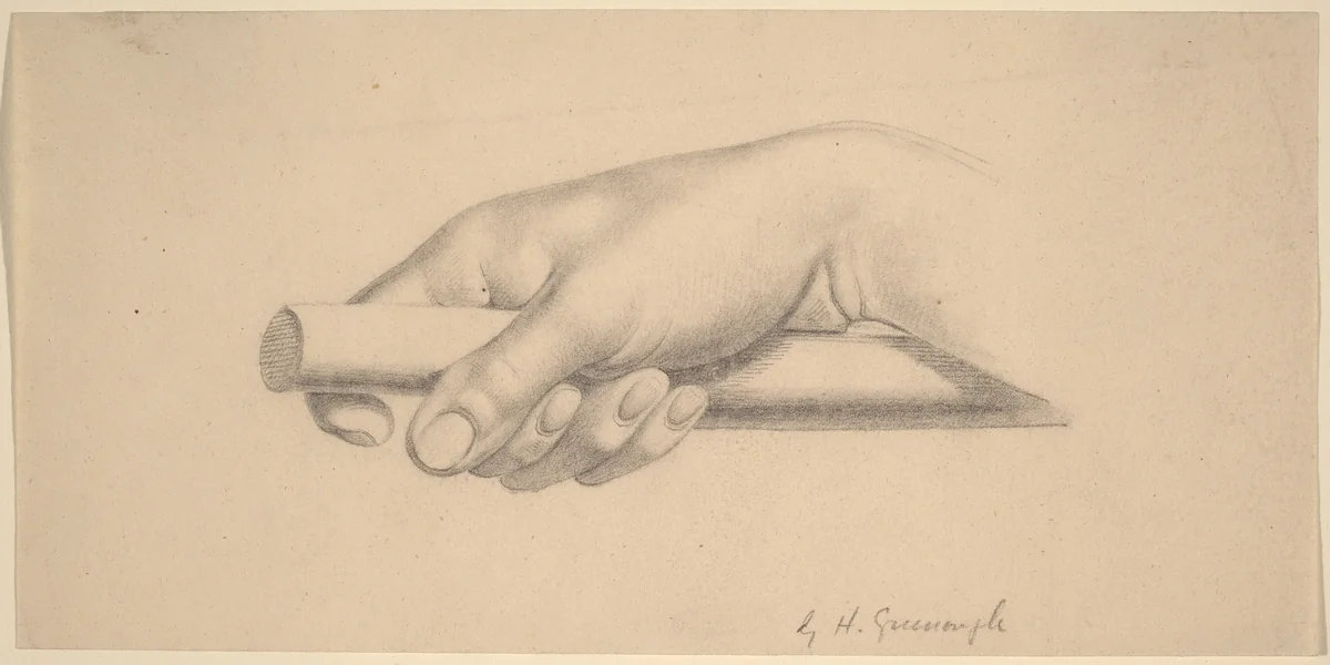 Right Hand Holding Short Rod by Horatio Greenough, drawing, 1847