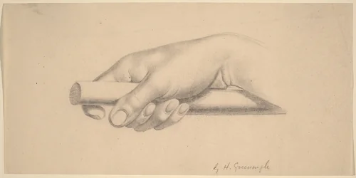 Right Hand Holding Short Rod by Horatio Greenough, drawing, 1847