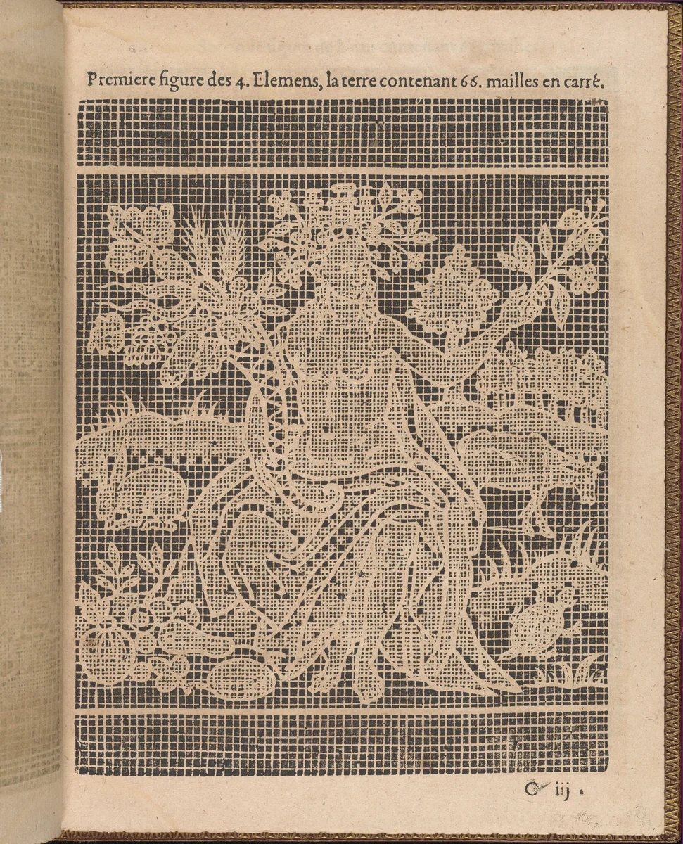 La Pratique de l'Aiguille, page 11 (recto) by Matthias Mignerak, book, 1605