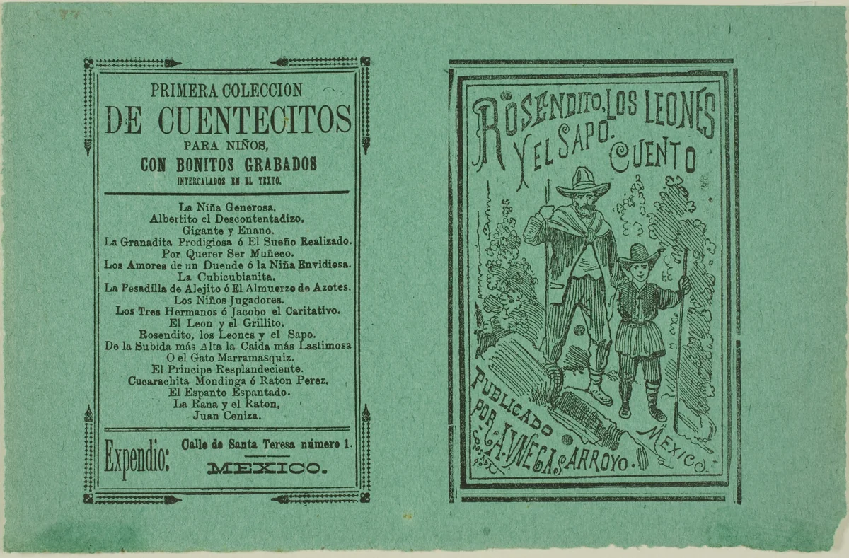 Little Rosen, the Lions, and the Toad. A Tale by José Guadalupe Posada, print, 1871-1913