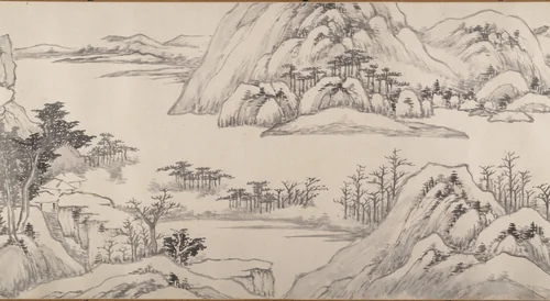 River Landscape in Autumn by Luo Mu, painting, 1661