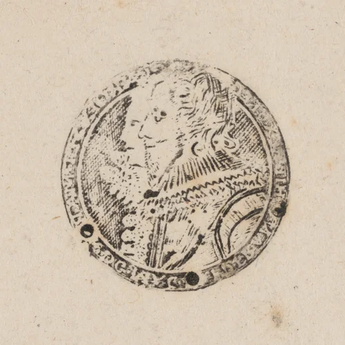 Charles I and Henrietta Maria Facing to the Left [right half] by Simon van de Passe, print, 1600-1699