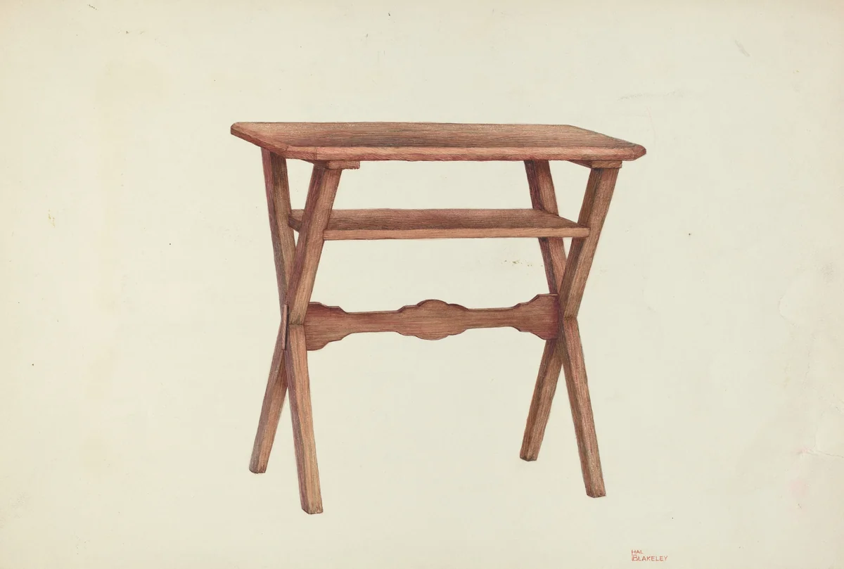 Wooden Table by Hal Blakeley, index of american design, 1953