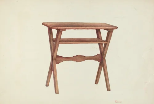 Wooden Table by Hal Blakeley, index of american design, 1953
