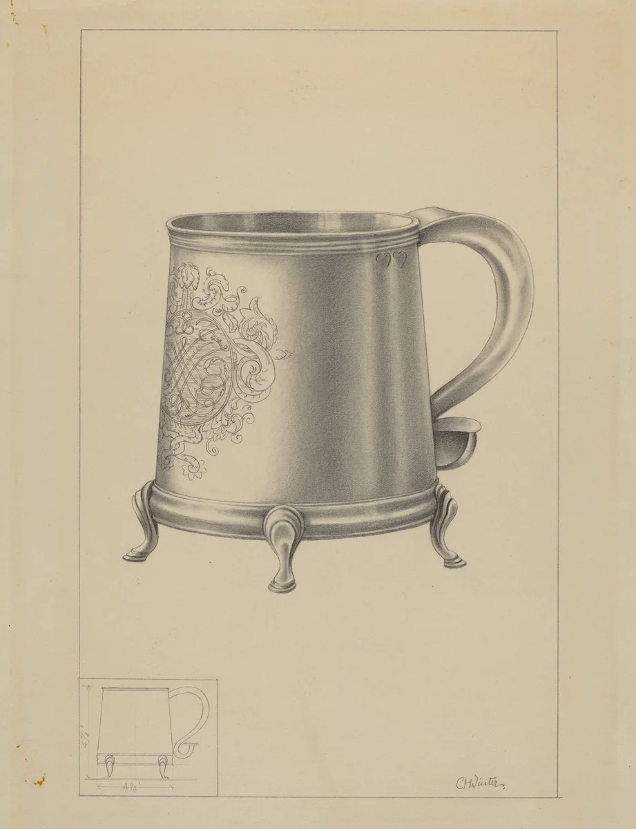 Silver Mug by Simon Weiss, index of american design, 1935-1942