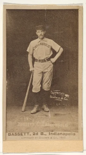 Bassett, 2nd Base, Indianapolis, from the Old Judge series (N172) for Old Judge Cigarettes by Goodwin & Company, photograph, 1887