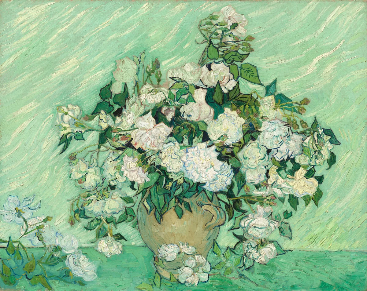 Roses by Vincent van Gogh, painting, 1890