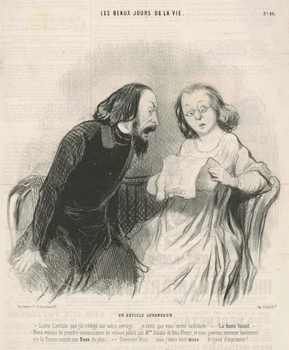 Un article louangeur by Honoré Daumier, print, 1845