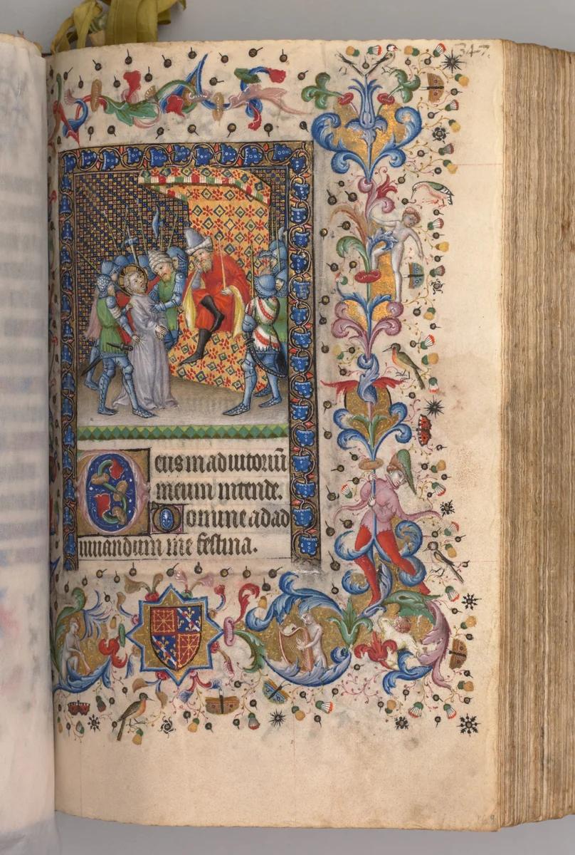 Hours of Charles the Noble, King of Navarre (1361-1425): fol. 169r, Christ Before Pilate by Master of the Brussels Initials and Associates, book, 1400-1410