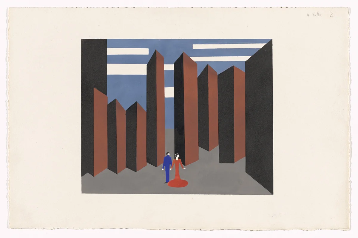 Othello, Act Two (Othello, Acte second) from Alexandra Exter: Stage Sets (Alexandra Exter: Décors de théâtre) by Alexandra Exter, print, 1927