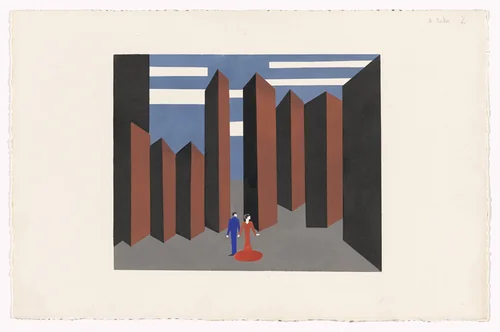 Othello, Act Two (Othello, Acte second) from Alexandra Exter: Stage Sets (Alexandra Exter: Décors de théâtre) by Alexandra Exter, print, 1927