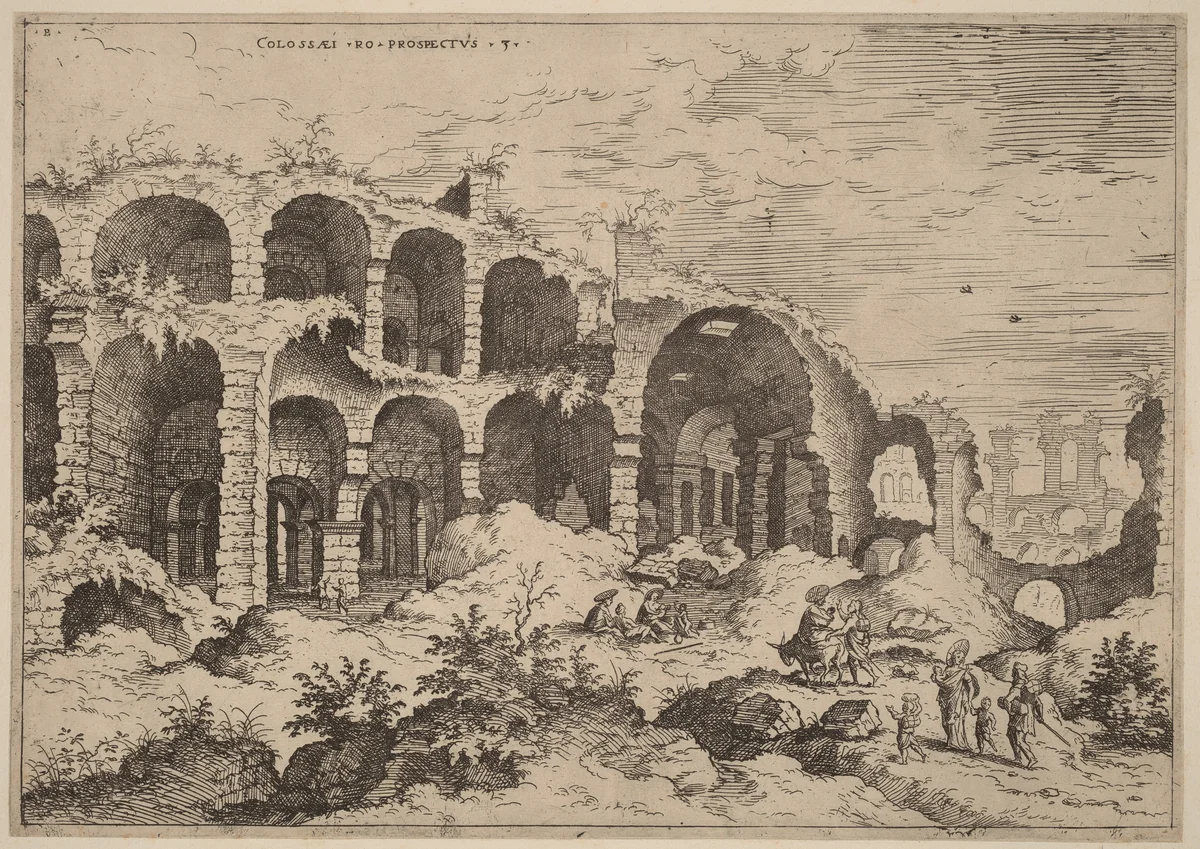Third View of the Colosseum by Hieronymus Cock, print, 1550